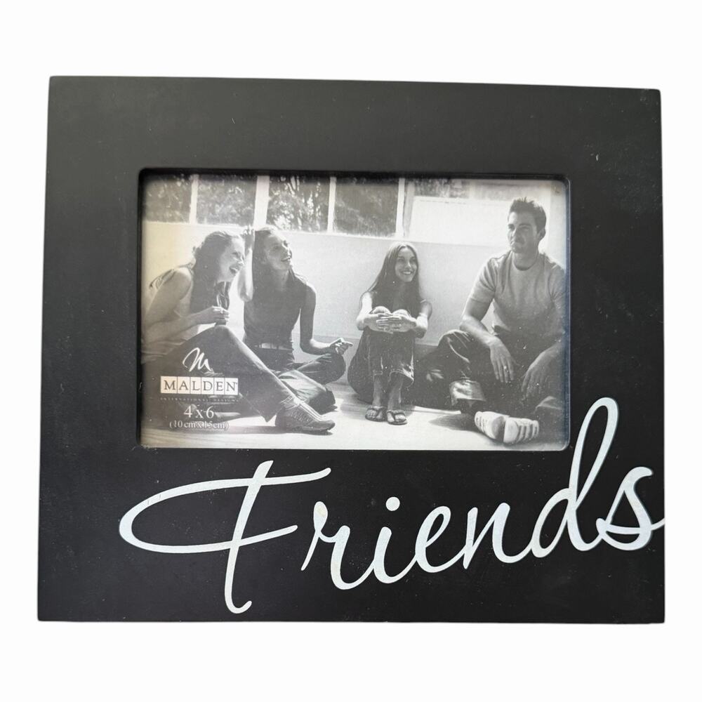Malden “Friends” Black Picture Frame 4x6 Script Quote Photo Frame Horizontal - Picture 4 of 9